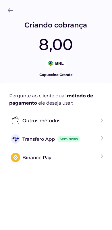 Seleção do método