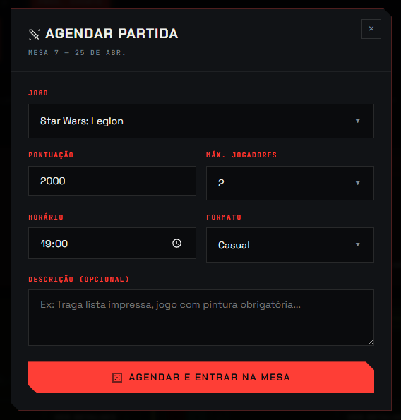 Modal de Agendamento